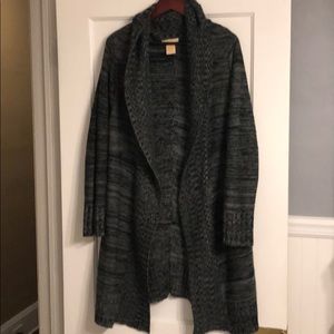 sweet romeo Dark Marl Grey Duster Open Cardigan